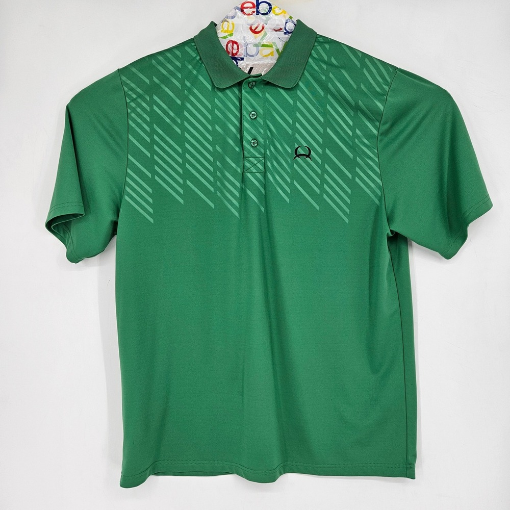Cinch Shirt Mens XL Polo Short Sleeve Casual Preppy Western Geometric Green